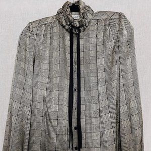 Vintage Saks 5th Ave Pure Silk Button Up w/ Bow